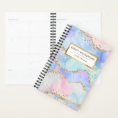 Pastel Regenboog Nep Sequins Goud Glitter Agate Planner (Display)