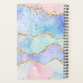 Pastel Regenboog Nep Sequins Goud Glitter Agate Planner (Achterkant)