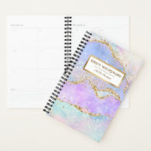 Pastel Regenboog Nep Sequins Goud Glitter Agate Planner (Display)