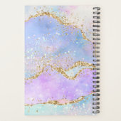 Pastel Regenboog Nep Sequins Goud Glitter Agate Planner (Achterkant)
