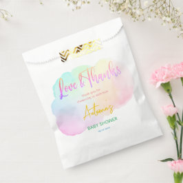 Pastel regenboog ombre baby shower bedankzakje