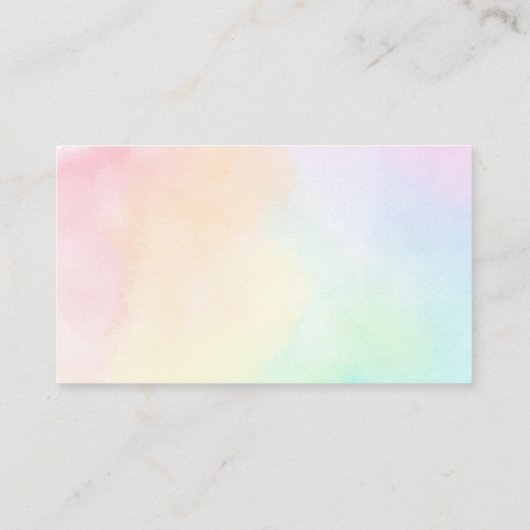 Pastel regenboog ombre baby shower luier loterij informatiekaartje (Achterkant)