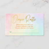 Pastel regenboog ombre baby shower luier loterij informatiekaartje (Voorkant)