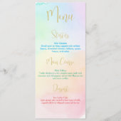 Pastel regenboog ombre baby shower menu (Voorkant)