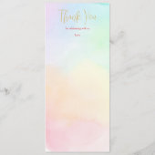 Pastel regenboog ombre baby shower menu (Achterkant)