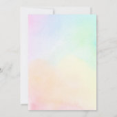 Pastel regenboog ombre eerste verjaardagsfeest kaart (Achterkant)