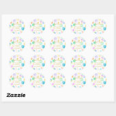 Pastel regenboog ombre stippen verjaardagsfeestje  ronde sticker (Vel)