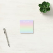 Pastel Regenboog Ombre Witte Calligrafie Post-it® Notes (Kantoor)
