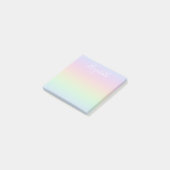 Pastel Regenboog Ombre Witte Calligrafie Post-it® Notes (Schuin)