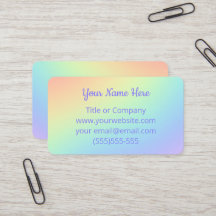 Pastel Regenboog Ombre Zakelijke Kaarten