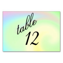 Pastel Regenboog Ontwerp Tafelnummer