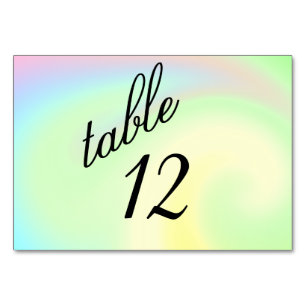Pastel Regenboog Ontwerp Tafelnummer