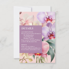 Pastel Regenboog Orchideeën Details Bijlage Kaarte RSVP Kaartje