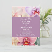 Pastel Regenboog Orchideeën Save the Date Kaart (Staand voorkant)