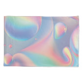 Pastel Regenboog Paar Naam en Datum Standaard Maat Kussensloop (Achterkant)