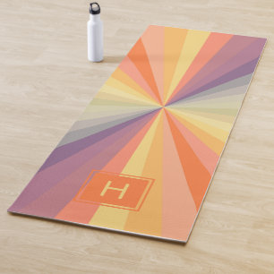 Pastel Regenboog Patroon Monogram Oefening Yogamat