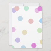 Pastel Regenboog Polka Dots 1e Verjaardag Kaart (Achterkant)