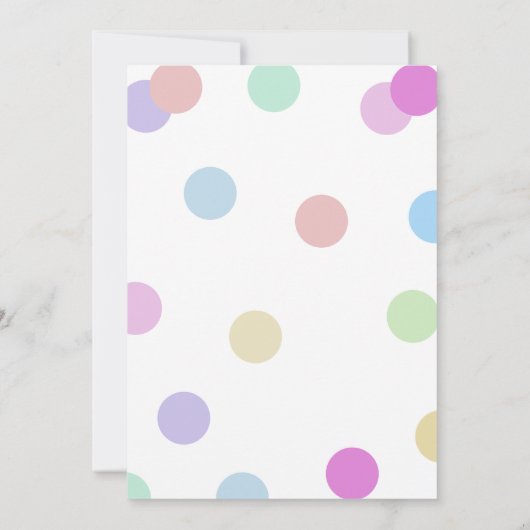 Pastel Regenboog Polka Dots 1e Verjaardag Kaart (Achterkant)