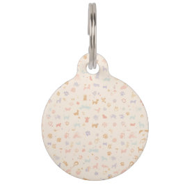 Pastel Regenboog Pootafdruk Hondenhalsband Label | Huisdierpenning