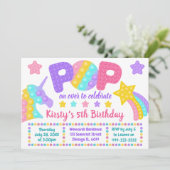Pastel Regenboog Pop Het Fidget Speelgoed Verjaard Kaart (Staand voorkant)
