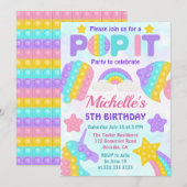 Pastel Regenboog Pop Het Fidget Speelgoed Verjaard Kaart (Voorkant / Achterkant)