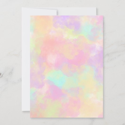 Pastel Regenboog Pop op over Pop het Meisjes Verja Kaart (Achterkant)