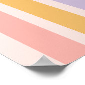 Pastel Regenboog Retro Jong Wild Drie 3de Verjaard Poster (Hoek)