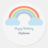 Pastel Regenboog Ronde Sticker (Voorkant)