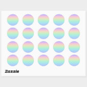 Pastel regenboog ronde sticker (Vel)