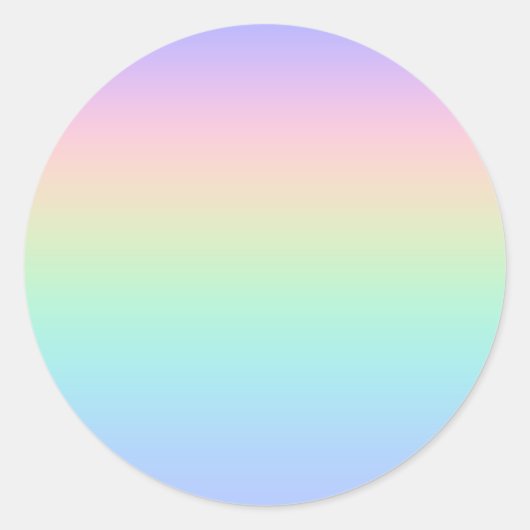Pastel regenboog ronde sticker (Voorkant)