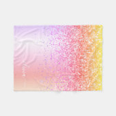 Pastel Regenboog Roze Goud Paars Glitter Monogram Fleece Deken (Voorkant (Horizontaal))