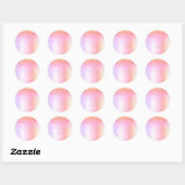 Pastel Regenboog Roze Goud Paars Glitter Monogram Ronde Sticker (Vel)