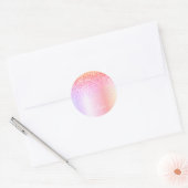 Pastel Regenboog Roze Goud Paars Glitter Monogram Ronde Sticker (Envelop)