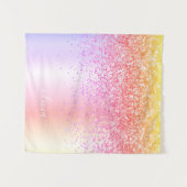 Pastel Regenboog Roze Goud Paars Glitters Monogram Wandkleed (Voorkant (horizontaal))