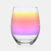 Pastel Regenboog Roze Paarse Geel Ombre (naam) Wijnglas Zonder Voet (Links)