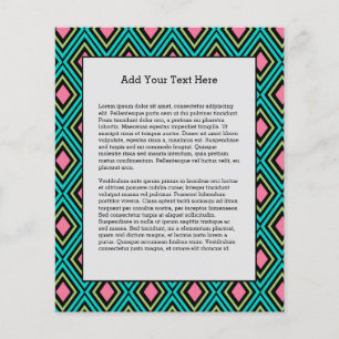 Pastel Regenboog Ruiten Geometrische Zwarte Roze B Flyer