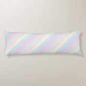 Pastel Regenboog Sherbet Diagonale strepen Lichaamskussen (Achterkant)