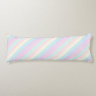 Pastel Regenboog Sherbet Diagonale strepen Lichaamskussen