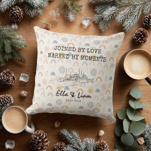 Pastel Regenboog Silhouette Koppel Aandenken Buitenkussen