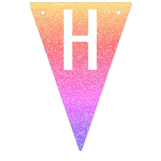 Pastel Regenboog Sparkle Glitter Design Customize Vlaggetjes (Tweede vlag)