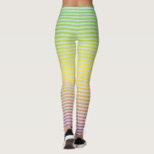 Pastel Regenboog Spectrum Gradiënt Witte Strepen Leggings (Achterkant)