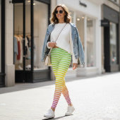 Pastel Regenboog Spectrum Gradiënt Witte Strepen Leggings