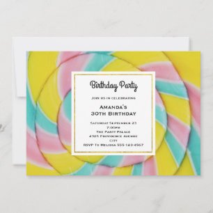 Pastel Regenboog Spiraal Candy Verjaardag Kaart