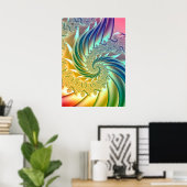 Pastel Regenboog Spiraal Poster (Thuiskantoor)
