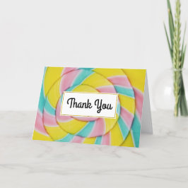 Pastel regenboog spiraal Snoep Bedankkaart