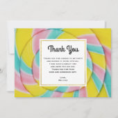 Pastel regenboog spiraal Snoep Bedankkaart (Voorkant)