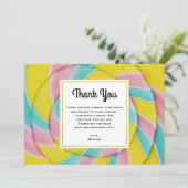 Pastel regenboog spiraal Snoep Bedankkaart (Staand voorkant)