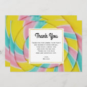 Pastel regenboog spiraal Snoep Bedankkaart (Voorkant / Achterkant)