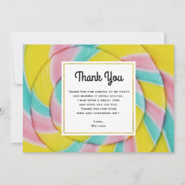 Pastel regenboog spiraal Snoep Bedankkaart