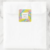 Pastel regenboog spiraal Snoep dank u business Vierkante Sticker (Tas)